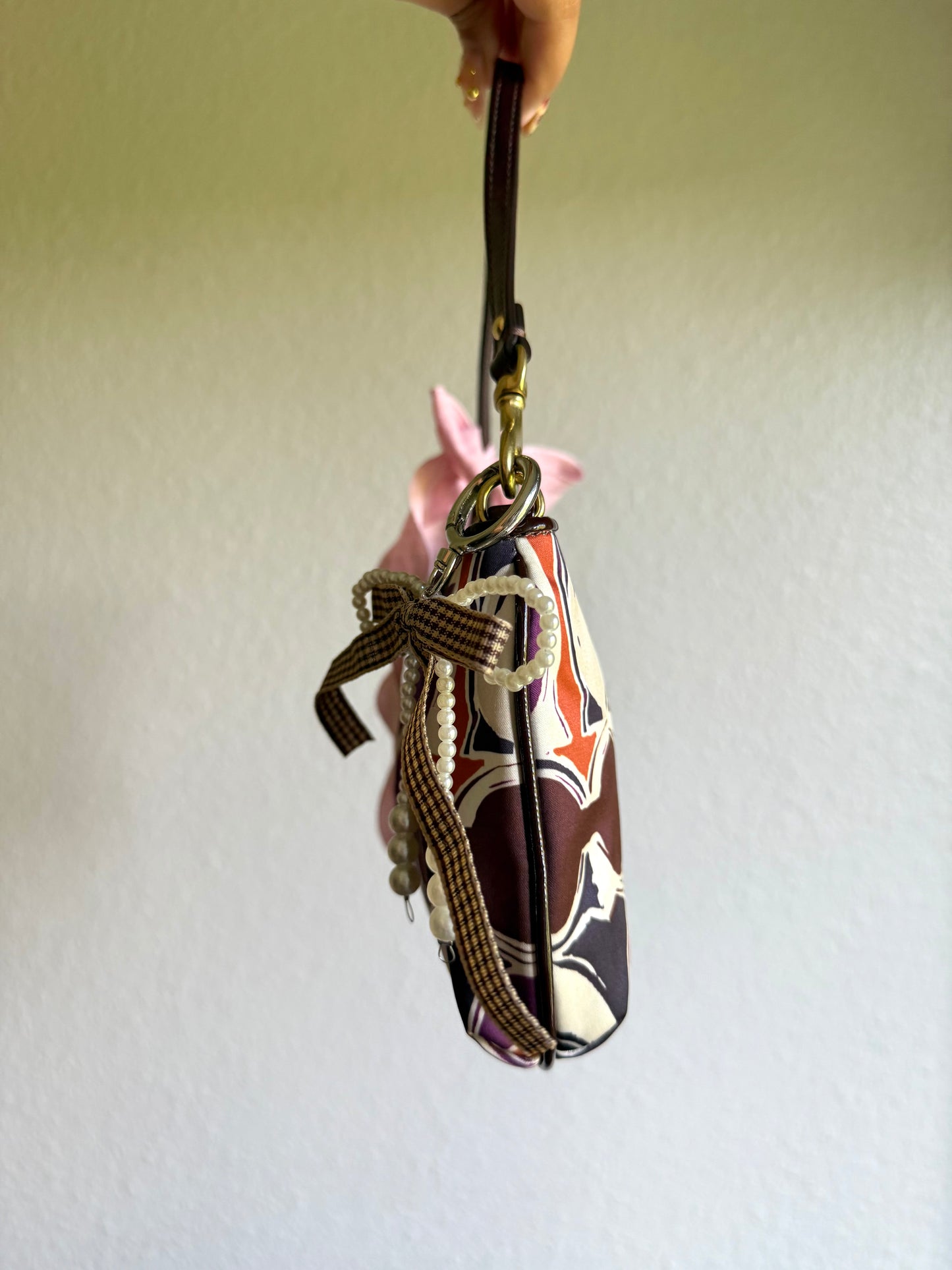 Vintage Coach Monogram Clutch Shoulder Bag