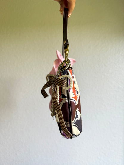 Vintage Coach Monogram Clutch Shoulder Bag