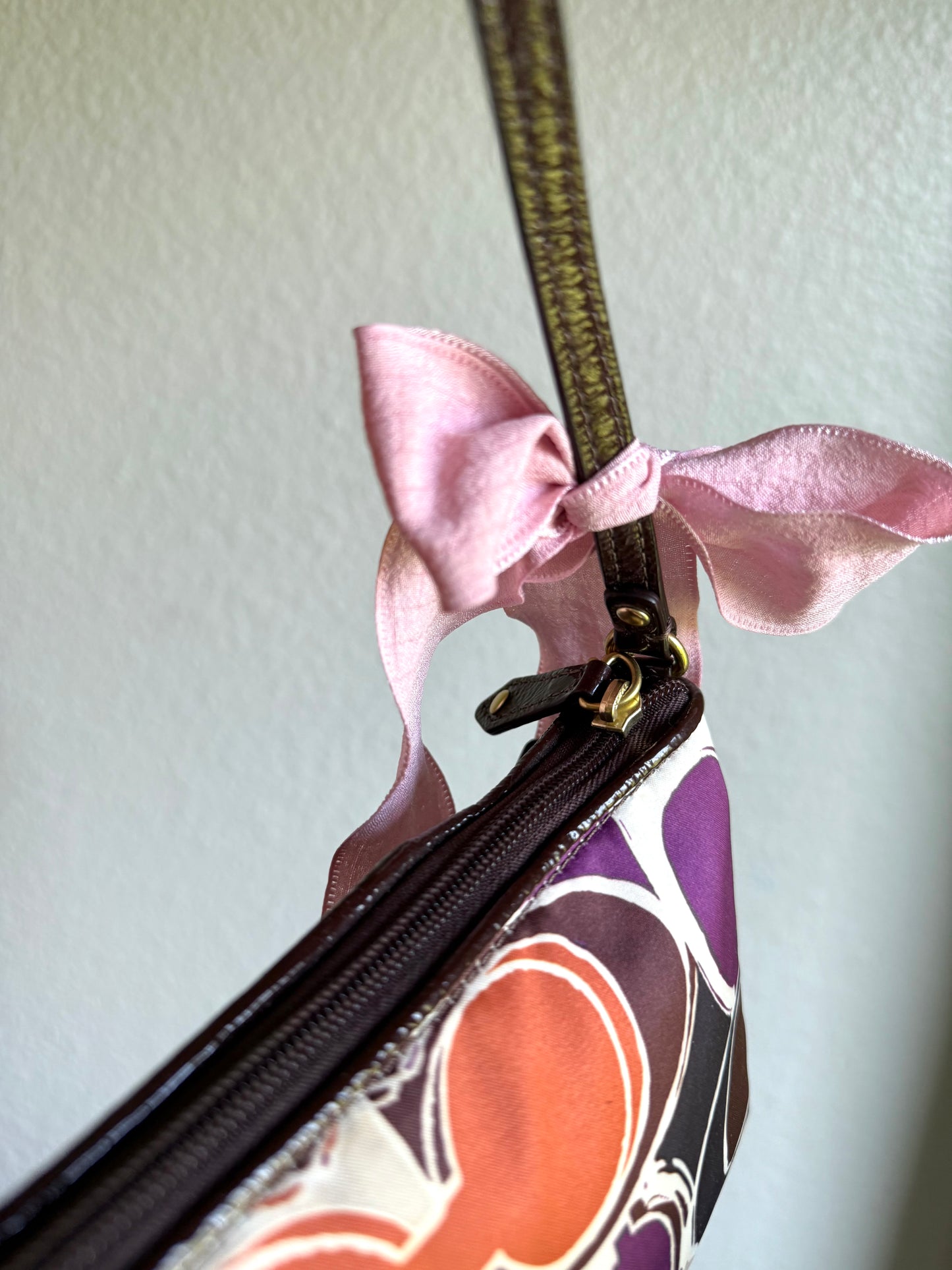 Vintage Coach Monogram Clutch Shoulder Bag