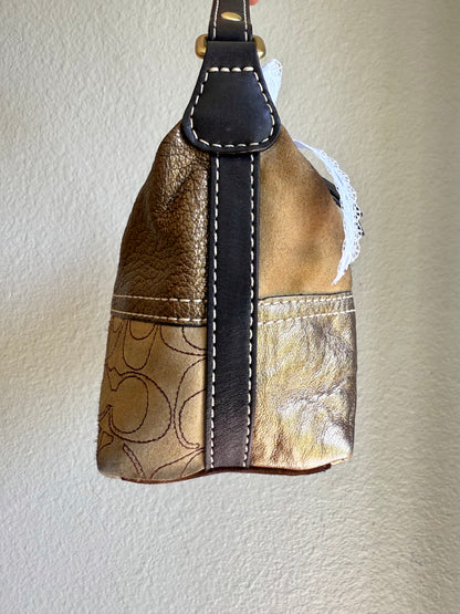 Vintage Coach Patchwork Shoulder Bag