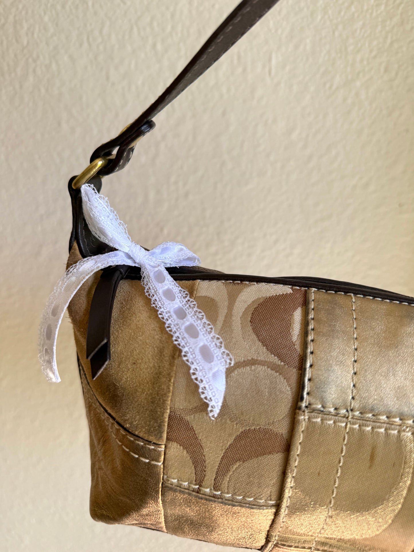 Vintage Coach Patchwork Shoulder Bag