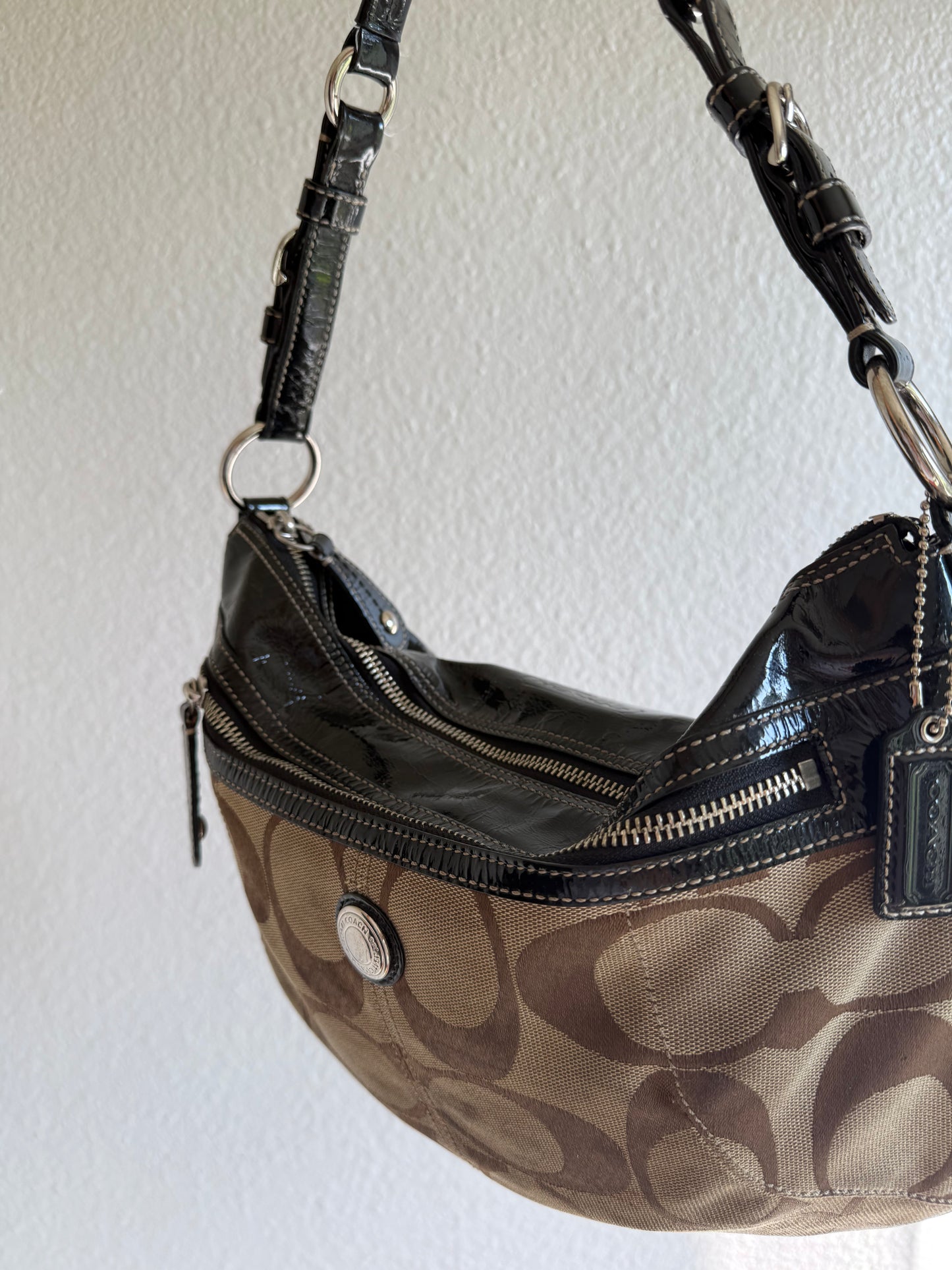 Vintage Coach Monogram Shoulder Bag