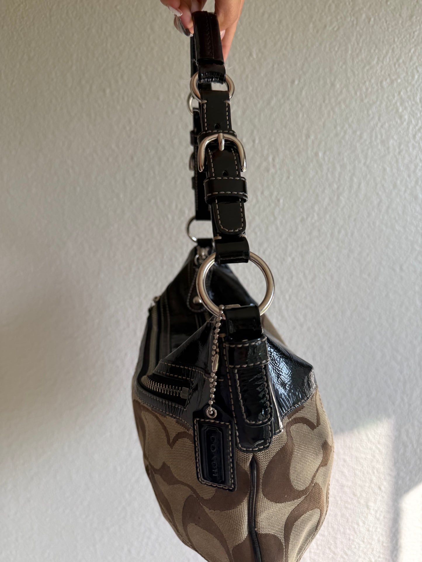 Vintage Coach Monogram Shoulder Bag