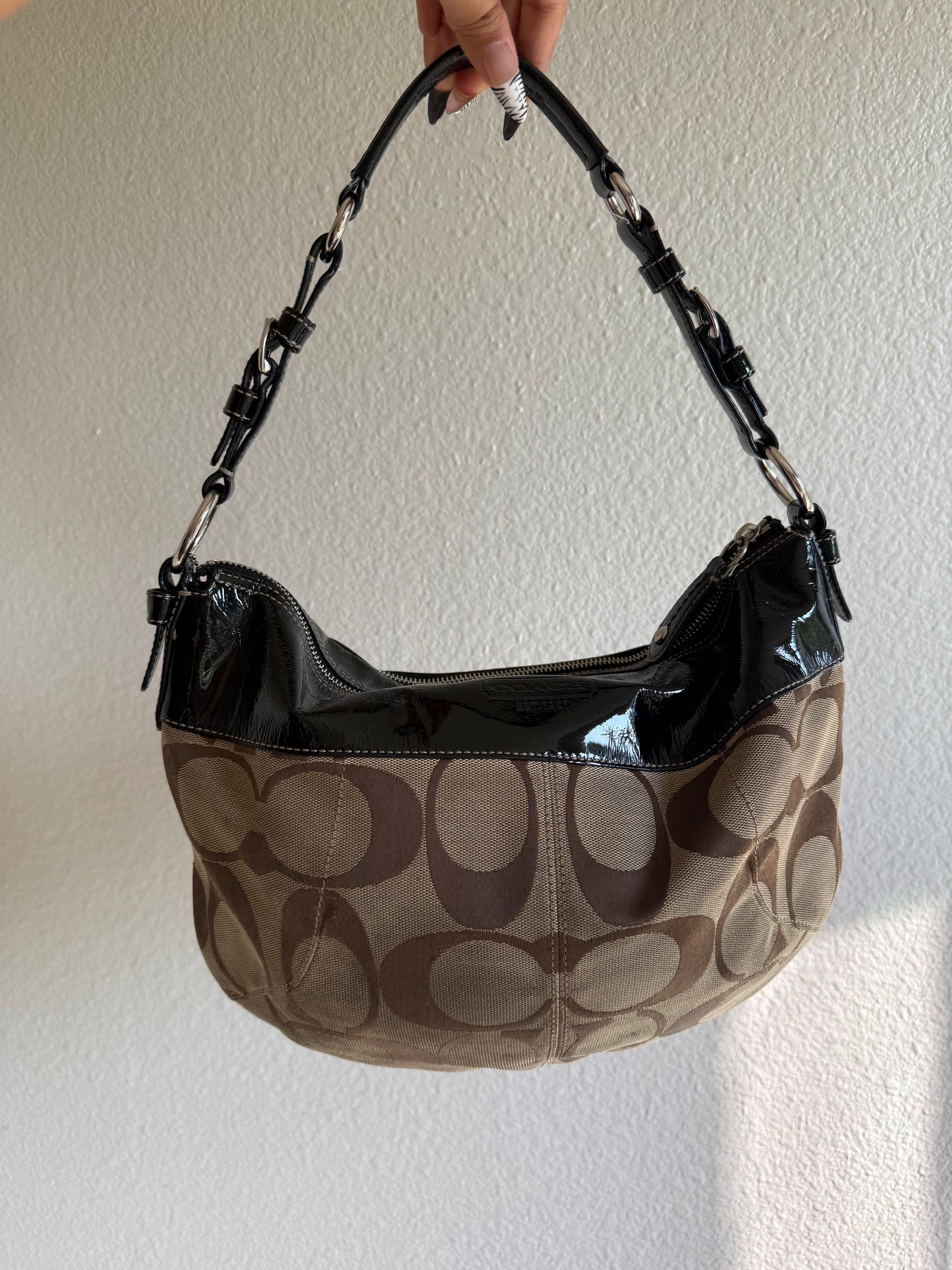 Vintage Coach Monogram Shoulder Bag